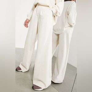 466. Flowy Wide Leg Linen Trouser Pants in Cream